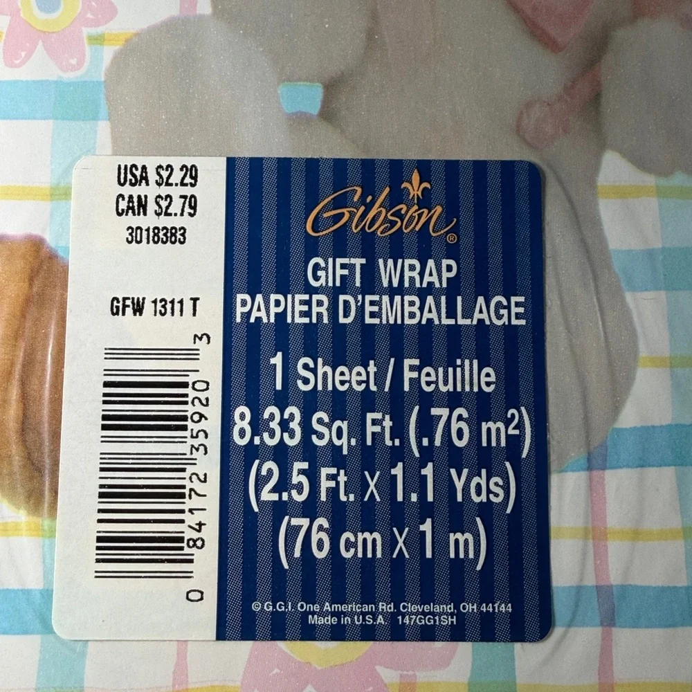 5/$25 VINTAGE Baby Shower Wrapping Paper Teddy Bears